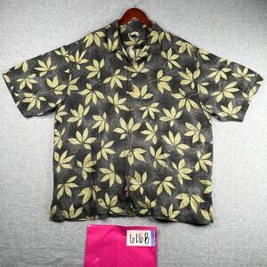 Tommy Bahama Linen Tropical Print Shirt XL Casual Button Up Short Sleeve Mens